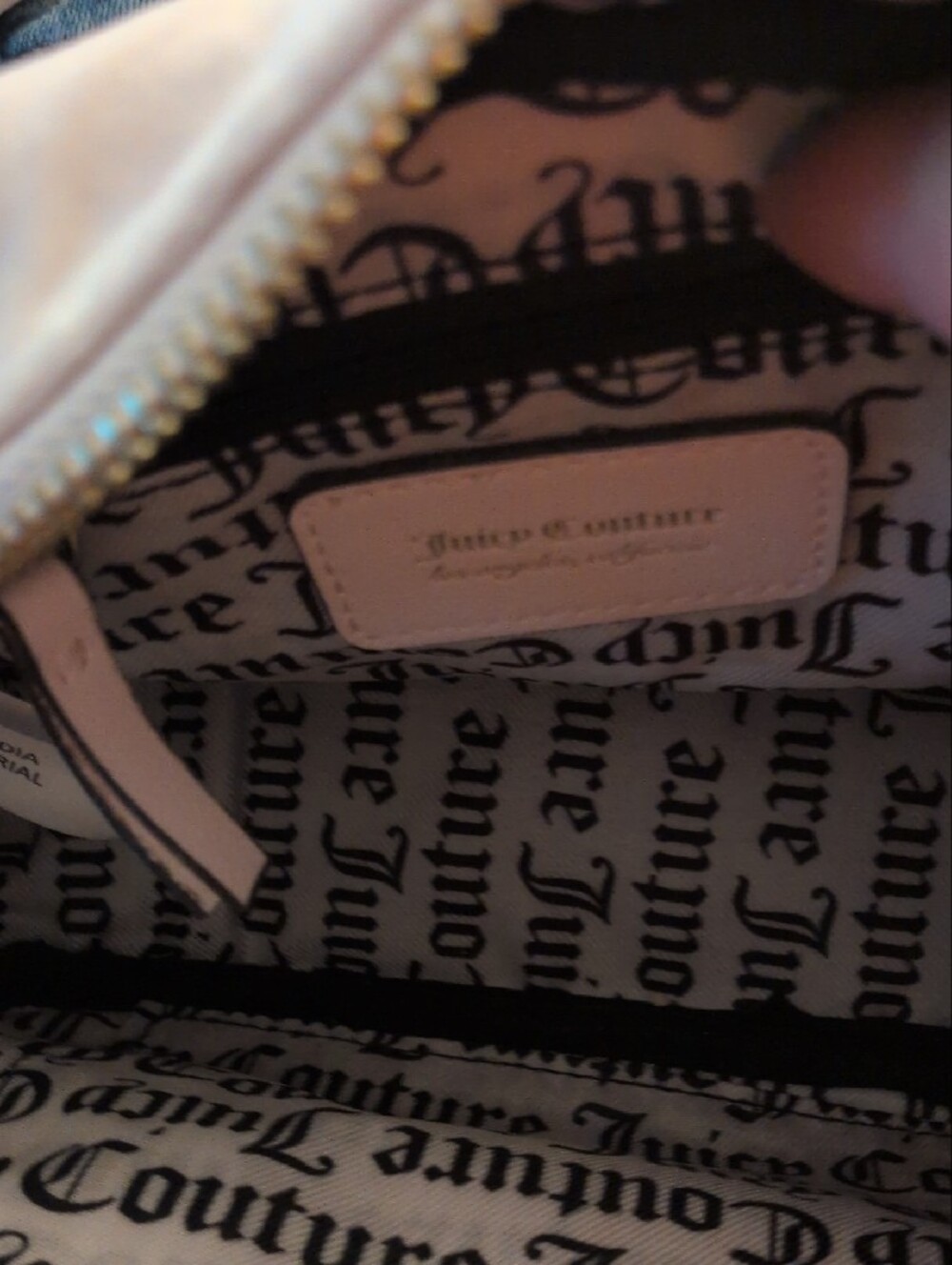 Juicy Couture Light Pink Velvety Embroidered Crest Crossbody Bag - Picture 11 of 13
